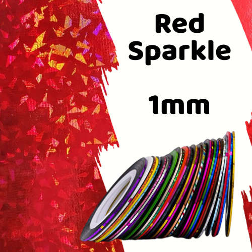 Roll of Nail Striping Tape - RED SPARKLE 010