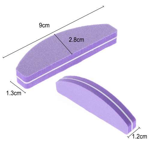 5 x NAIL BUFFERS HALF MOON SHAPE (RANDOM COLORS)