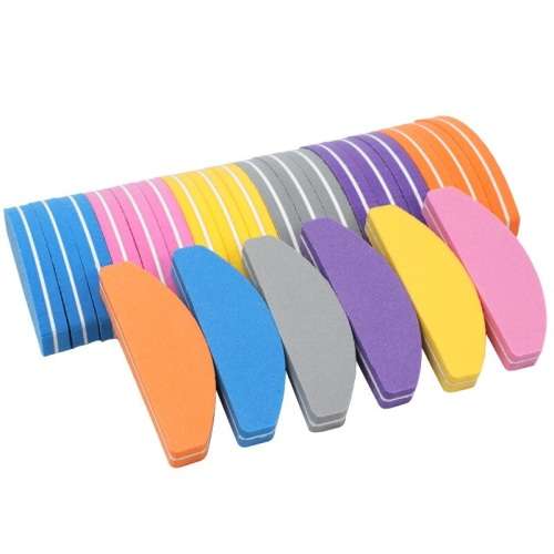 5 x NAIL BUFFERS HALF MOON SHAPE (RANDOM COLORS)