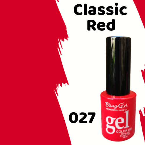 BLING GIRL UV Gel Polish 10ml - CLASSIC RED 027