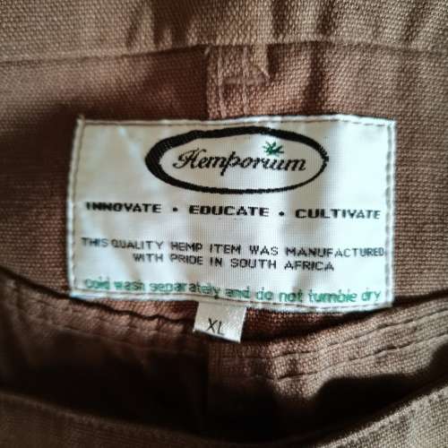 HEMPORIUM Slim Fit Mens Hemp/Cotton Chinos XL (38) Brown