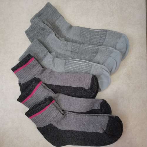 LADIES ANKLE SOCKS - 6 PAIRS THICK COTTON RICH