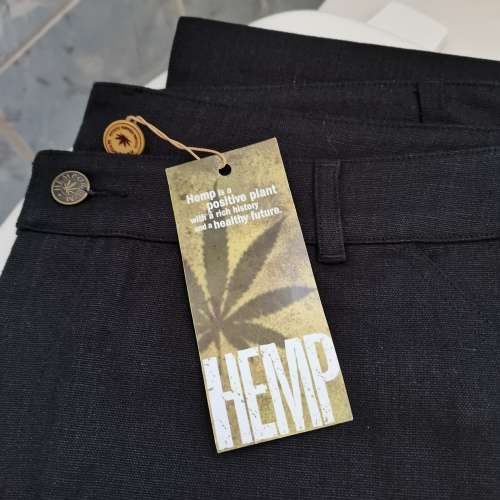 HEMPORIUM Slim Fit Mens Hemp/Cotton Chinos XXL (40) Black