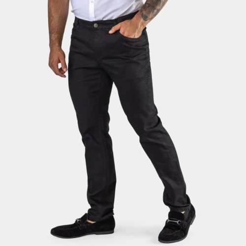 HEMPORIUM Slim Fit Mens Hemp/Cotton Chinos XXL (40) Black