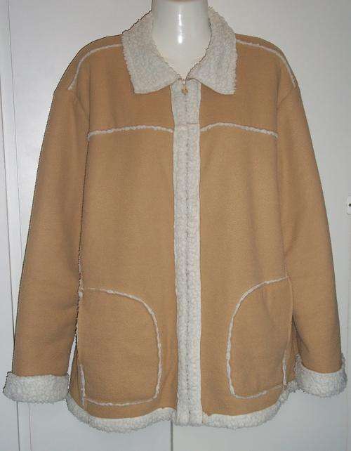 Warm Comfortable Beige Ladies Jacket by CASUAL AMERICAN - Size XL