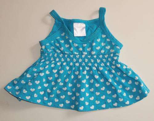 Blue Top with White Hearts by FRIENDS INC. - Age 12/18 Months