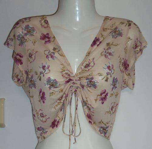 Pretty Beige Floral Top by KOOKAI - Size 2 (approx 32) ** Like NEW **