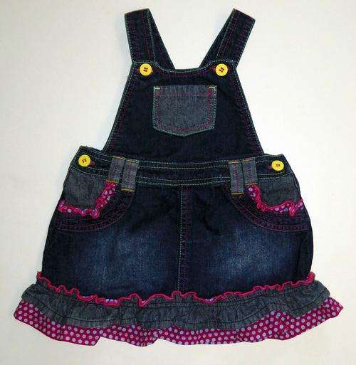 Dark Denim Pinafore Dress by WOOLWORTHS - Age 6/12 Months  ** Like NEW **