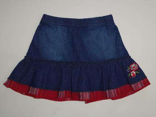 Denim Skirt with Red Embroidery by WOOLWORTHS - Age 12/18 Months  ** Like NEW **