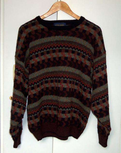 Patterned Wool Jersey by PETER GRIBBY (UK) - Size Medium  ** EXCELLENT QUALITY **