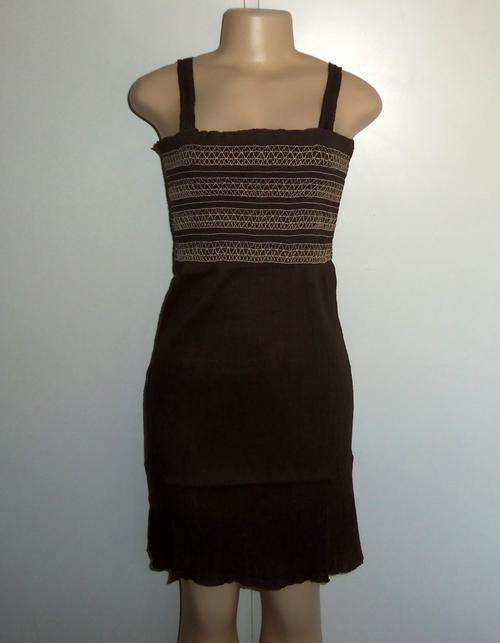 Brown Dress with Elastic Detail - Size Small / Medium ** BRAND NEW **