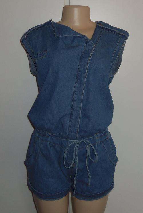 Denim Short Playsuit / Jumpsuit by RT Denim - Size 34  ** NEW **