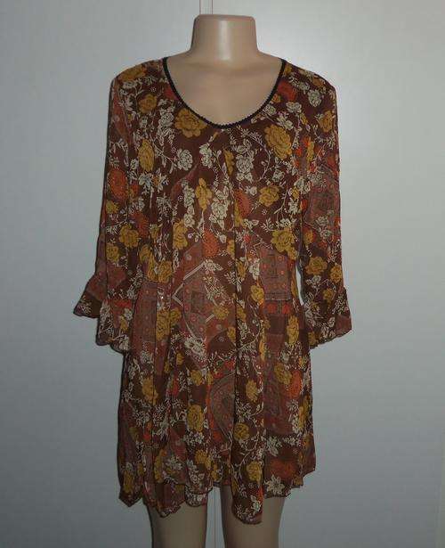 Gorgeous Brown and Orange Top - Size Large ** BRAND NEW **
