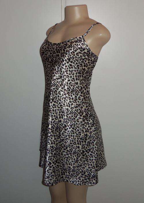 Satin Leopard Print Night Dress - Size Small or Medium ** BRAND NEW **