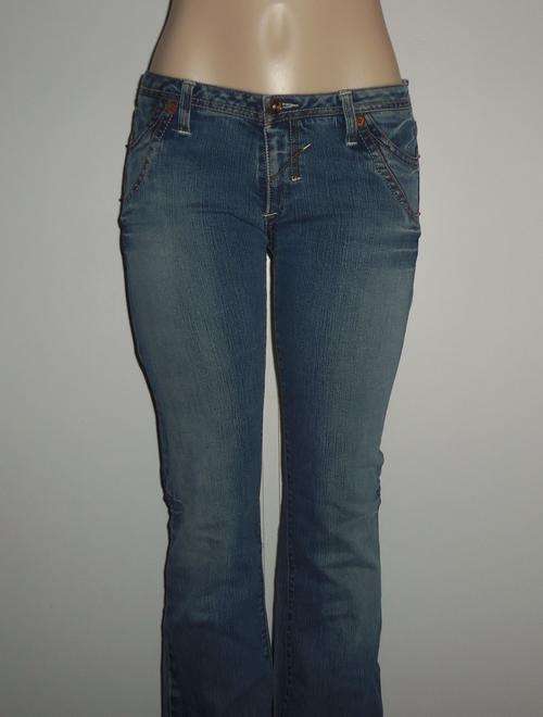 Ladies Blue Bootleg Jeans by SOVIET JEANS - Size 34 (Extra Length 113cm) ** 100% AUTHENTIC **