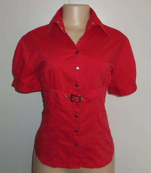 Red Shirt with Belt Detail by LEGEND - Size 14
