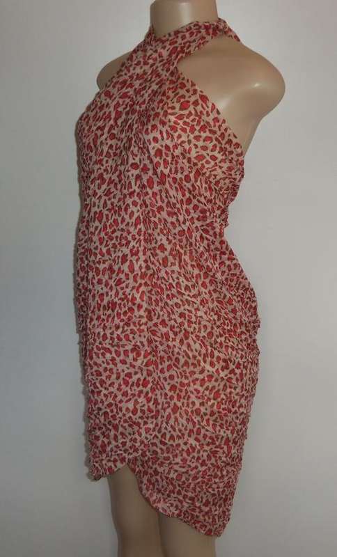 Large Leopard Print Beach Wrap / Sarong / Scarf in Beige, Brown & Pink ** BRAND NEW **