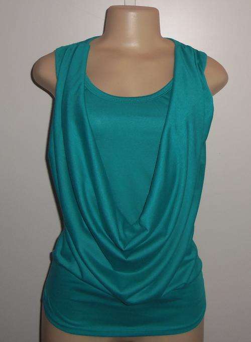 Stunning Turquoise Cowl Neck Top - Size SMALL or LARGE *** BRAND NEW ***