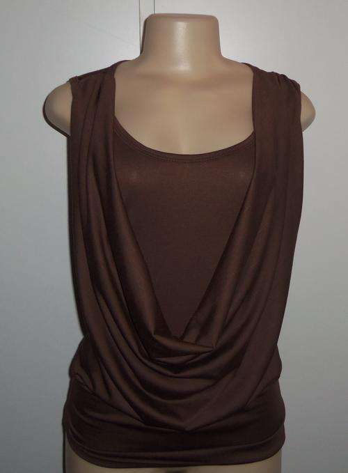 Stunning Brown Cowl Neck Top - Size MEDIUM or X-LARGE *** BRAND NEW ***