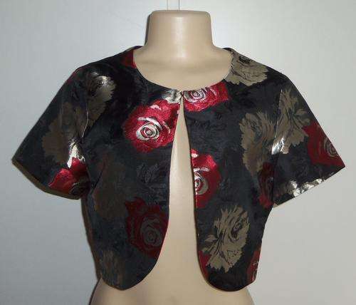 Stunning Rose Print Cropped Jacket by MILADYS - Size 14/38 or 16/40 ** BRAND NEW **
