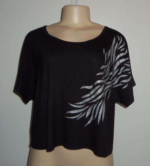 Stunning Black Top with Side Silver Design - Size XL *** BRAND NEW ***