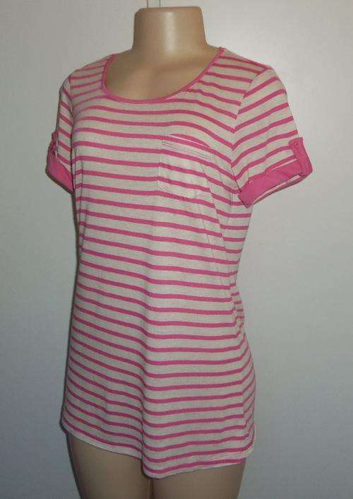 Pink and Cream Striped Top by WOOLWORTHS - Size 12 ** BRAND NEW **
