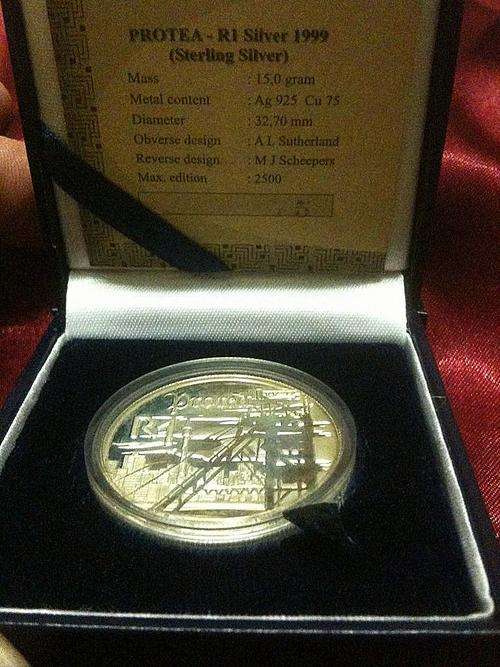 SA Silver R1 Proof 1999 Gold Mining