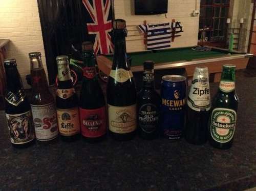 Unique collection of imported beers (9 bottles)