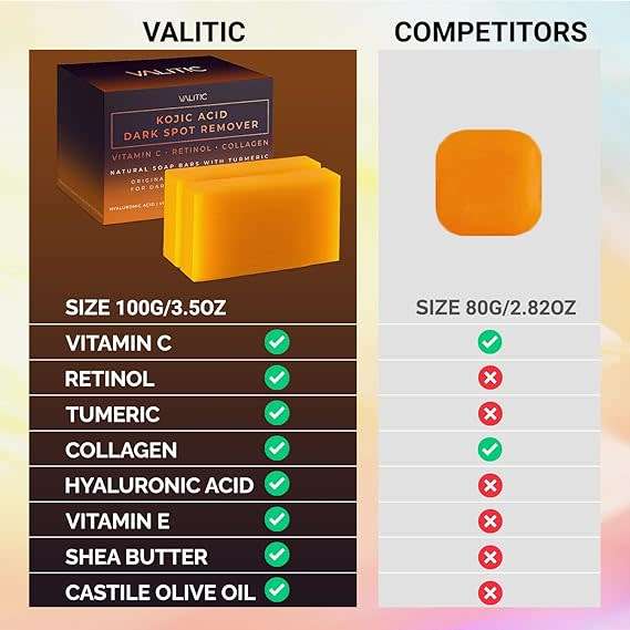 VALITIC KOJIC ACID DARK SPOT REMOVER [5PACK] SOAP BARS