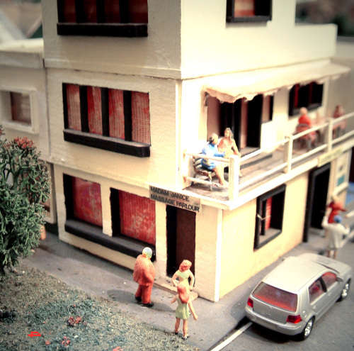 Model train town