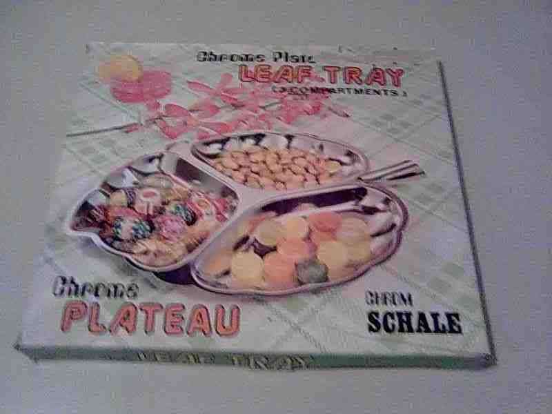 %%$$ CHROME PLATEAU-LEAF TRAY-3 COMPARTMENTS%%%$$$$