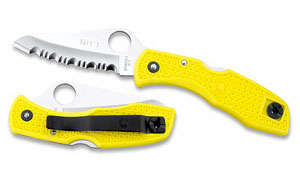 SPYDERCO Pacific salt yellow handle. Spyderedge blade