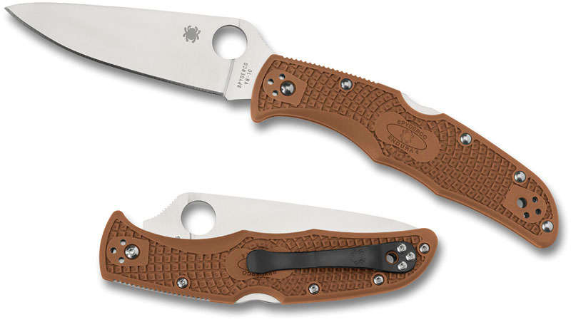 SPYDERCO ENDURA 4 FLAT GROUND BROWN FRN