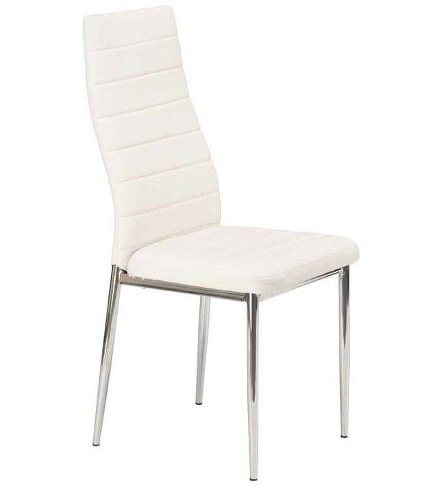 DINA CHROME DINING CHAIR - White