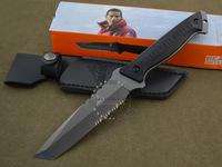 New GERBER Bear Grylls Half Serrated Fixed Blade Hunting Knife with Sheath