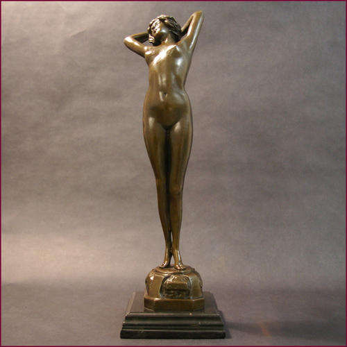 BEUTIFUL ART NOUVEAU 1900 BRONZE SCULPTURE Signed by PHILIPS.