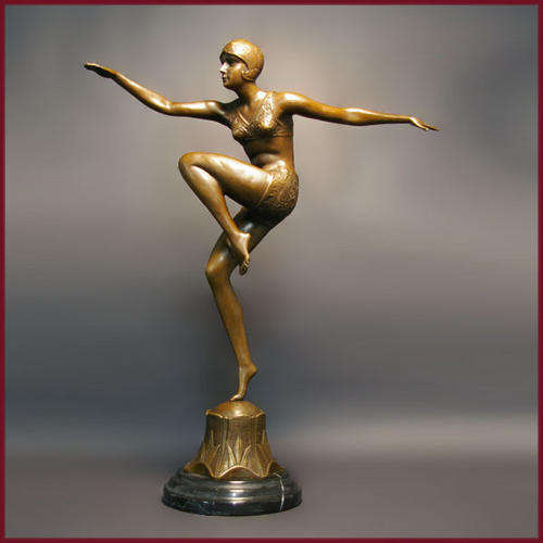 BEAUTIFUL ART DECOÂ 1920 BRONZE SCULPTURE Signed F.Preiss.