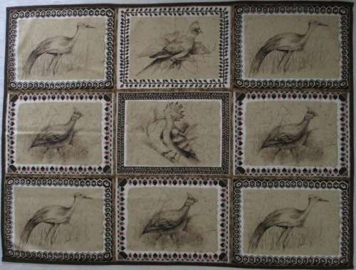 THROW OR TABLE CLOTH - AFRICAN BIRDS - MRS B'S CREATIONS