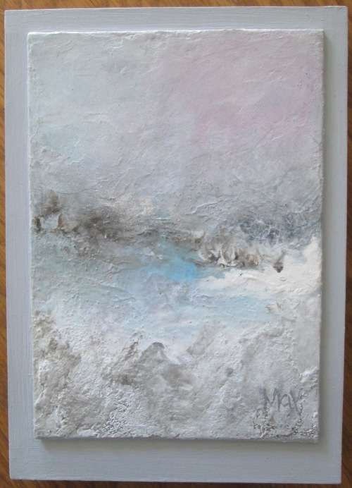 ABSTRACT SEASCAPE by MAXIE LESSING - ACRYLIC MOUNTED ON BOX CANVAS