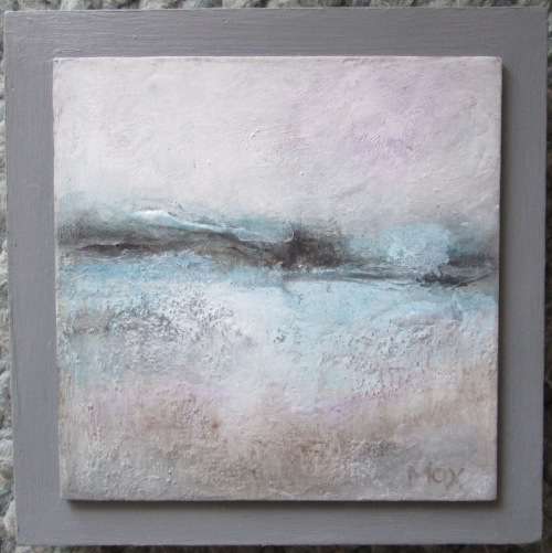 ABSTRACT HORIZON SEASCAPE by MAXIE LESSING - ACRYLIC MOUNTED ON BOX CANVAS