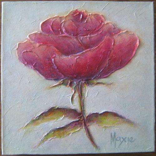 ROSE#1 by MAXIE LESSING - ACRYLIC ON CANVAS STRETCH - READY TO HANG