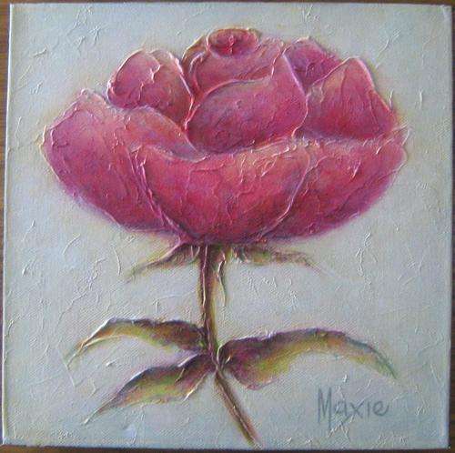 ROSE#2 by MAXIE LESSING - ACRYLIC ON CANVAS STRETCH - READY TO HANG