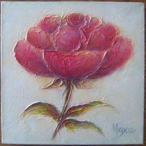 ROSE#3 by MAXIE LESSING - ACRYLIC ON CANVAS STRETCH - READY TO HANG