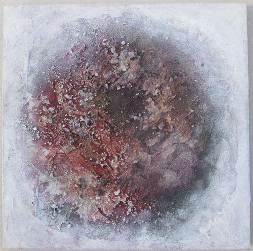 ABSTRACT DECOR "UNDER THE SEA" by MAXIE LESSING - ACRYLIC TEXTURED PAINTING - READY TO HANG