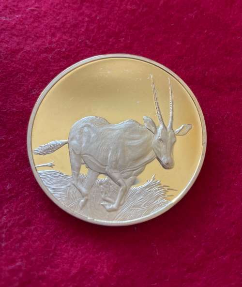 50th Anniversary Wildlife Medal Oryx 45mm Gilded Silver