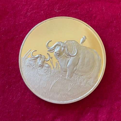 50th Anniversary Wildlife Medal Buffalo 45mm Gilded Silver