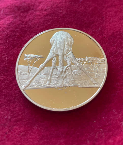 50th Anniversary Wildlife Medal 45mm Gilded Silver  (Giraffe)