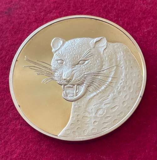 50th Anniversary Wildlife Medal 45mm Gilded Silver (Leopard)