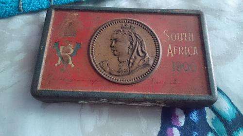boer war period tin _used for chocolates stamped 1900