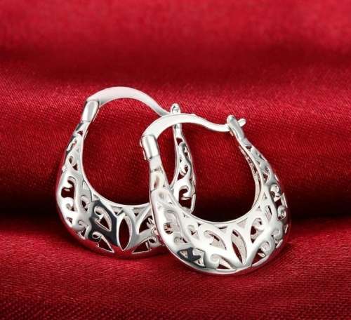 925 Silver Handbag Shape Earrings